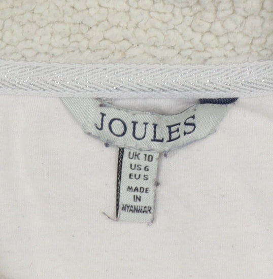 Joules Women’s Grey Stripe High Neck Lined Sweatshirt UK 10