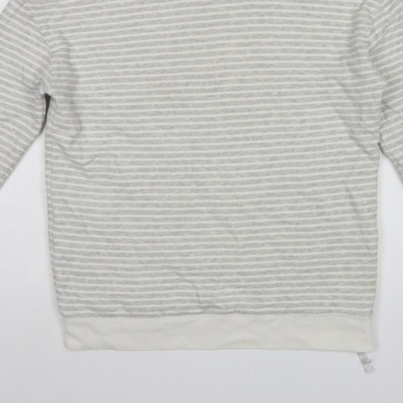 Joules Women’s Grey Stripe High Neck Lined Sweatshirt UK 10