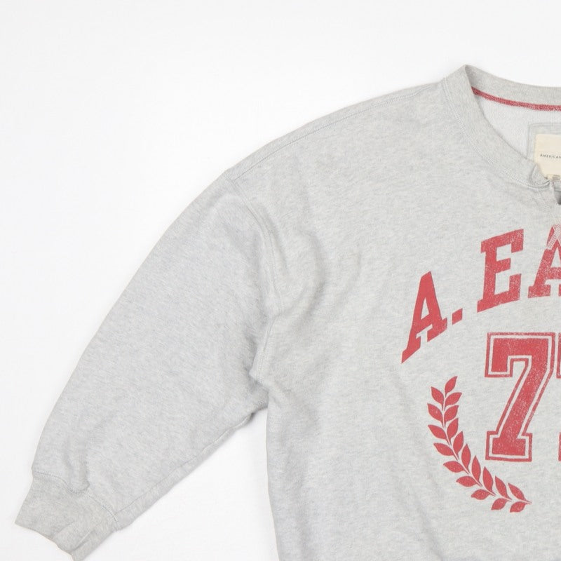 American Eagle Women’s Grey L Pullover Sweatshirt College Graphic