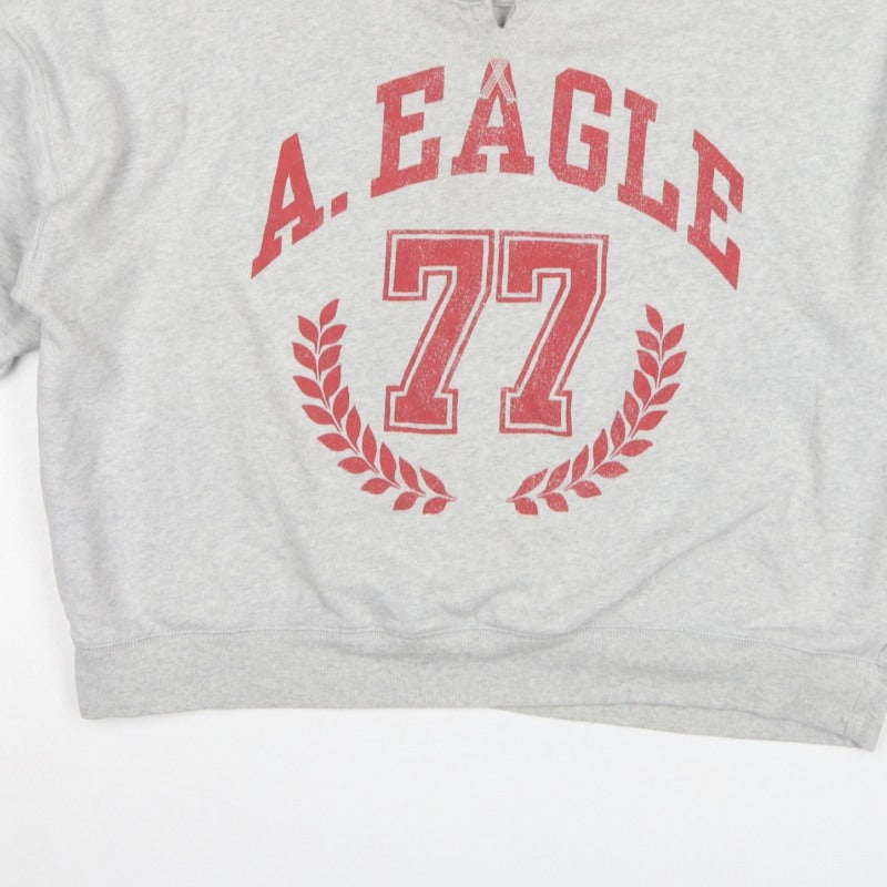 American Eagle Women’s Grey L Pullover Sweatshirt College Graphic