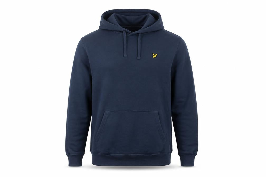 Lyle & Scott Men’s Blue M Pullover Hoodie Logo Cotton Kangaroo Pocket