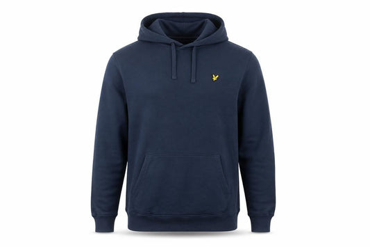 Lyle & Scott Men’s Blue M Pullover Hoodie Logo Cotton Kangaroo Pocket