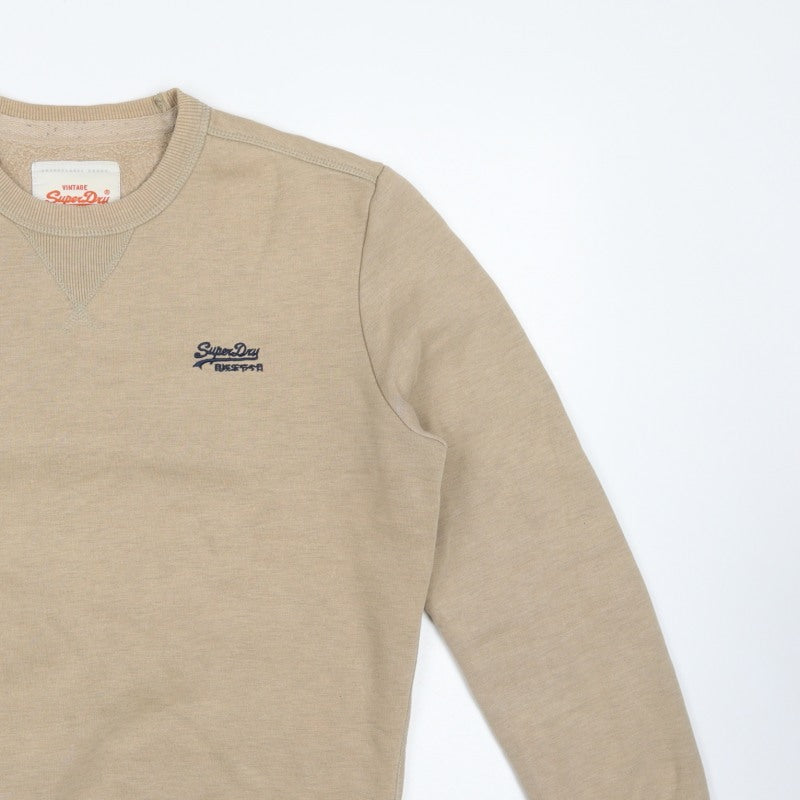 Superdry Men’s Beige L Logo Crew Neck Pullover Sweatshirt