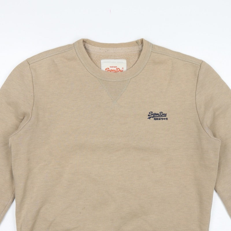 Superdry Men’s Beige L Logo Crew Neck Pullover Sweatshirt