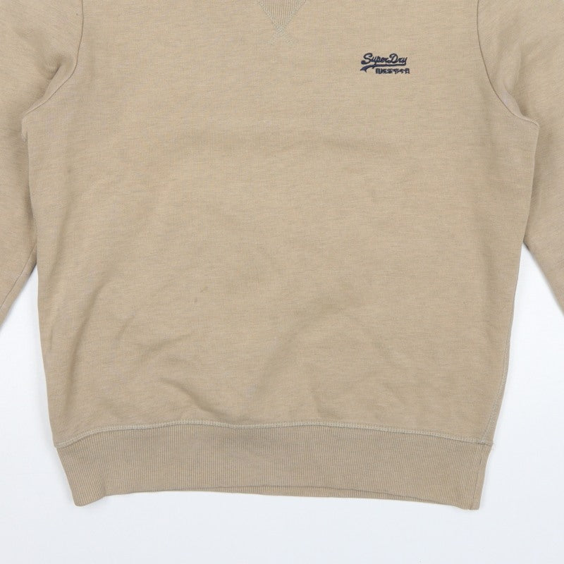 Superdry Men’s Beige L Logo Crew Neck Pullover Sweatshirt