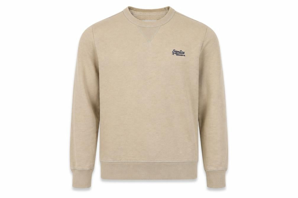 Superdry Men’s Beige L Logo Crew Neck Pullover Sweatshirt