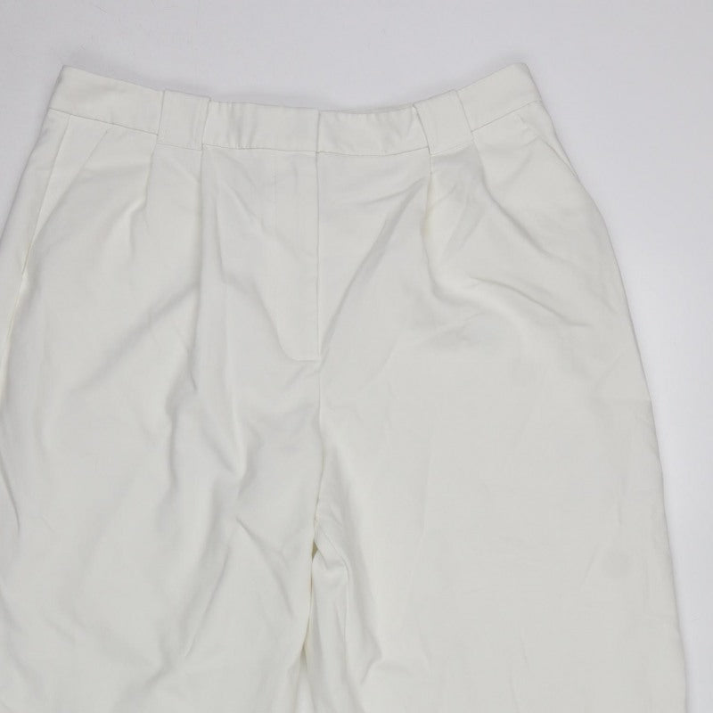 M&S Womens Ivory Size 16 Short Tailored Pleated Work Trousers