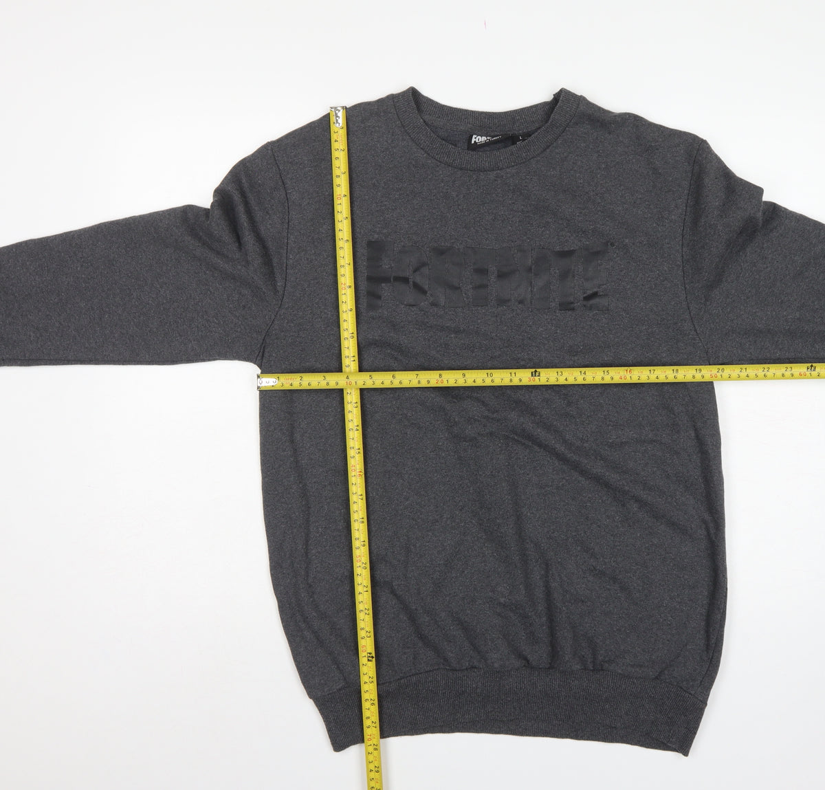 Fortnite Teens Grey Logo Graphic Crew Neck Pullover Sweatshirt L