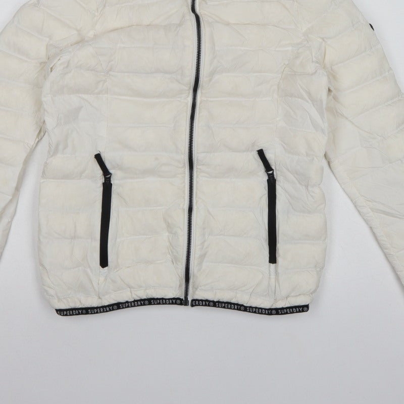 Superdry Women White UK 8 Altitude Puffer Jacket Quilted Zip