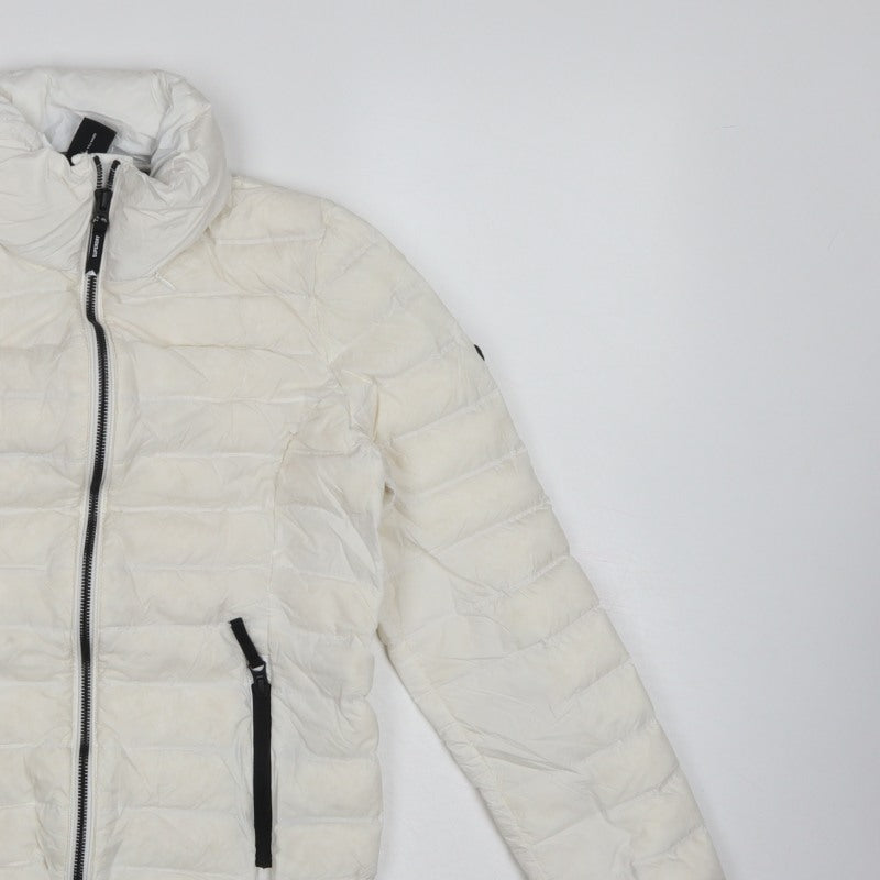 Superdry Women White UK 8 Altitude Puffer Jacket Quilted Zip