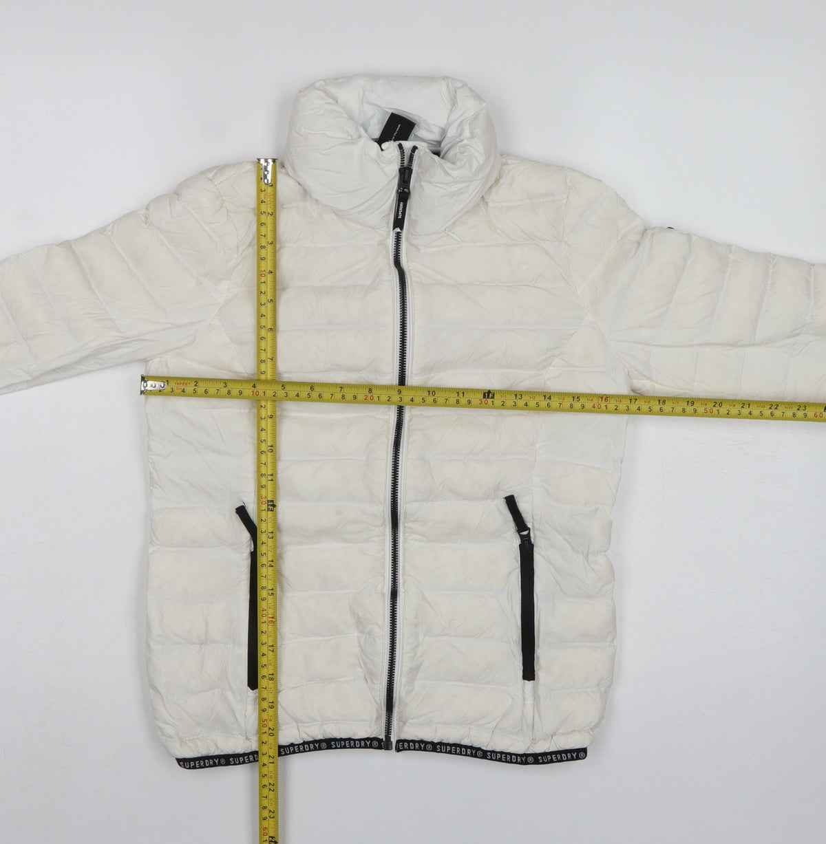 Superdry Women White UK 8 Altitude Puffer Jacket Quilted Zip