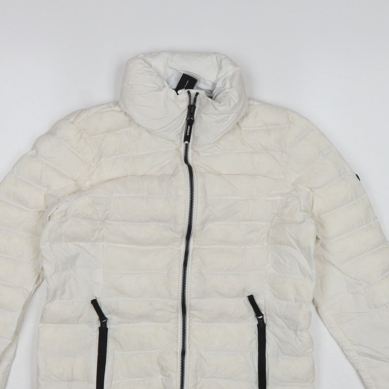 Superdry Women White UK 8 Altitude Puffer Jacket Quilted Zip
