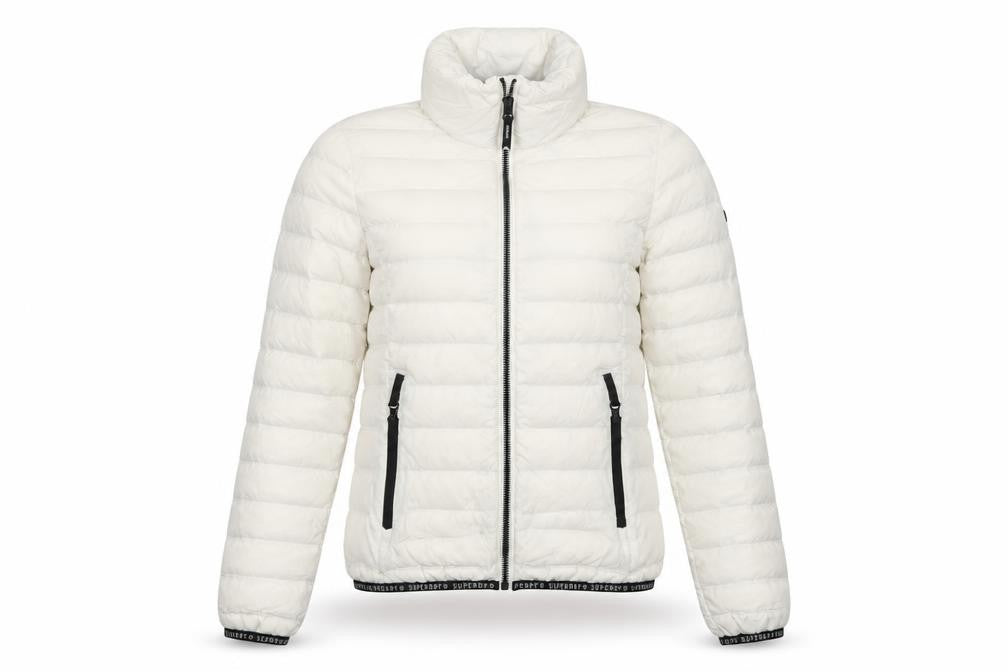 Superdry Women White UK 8 Altitude Puffer Jacket Quilted Zip