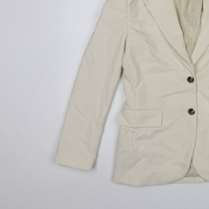 Marks and Spencer Women Ivory UK 6 Tailored 2 Button Blazer Jacket