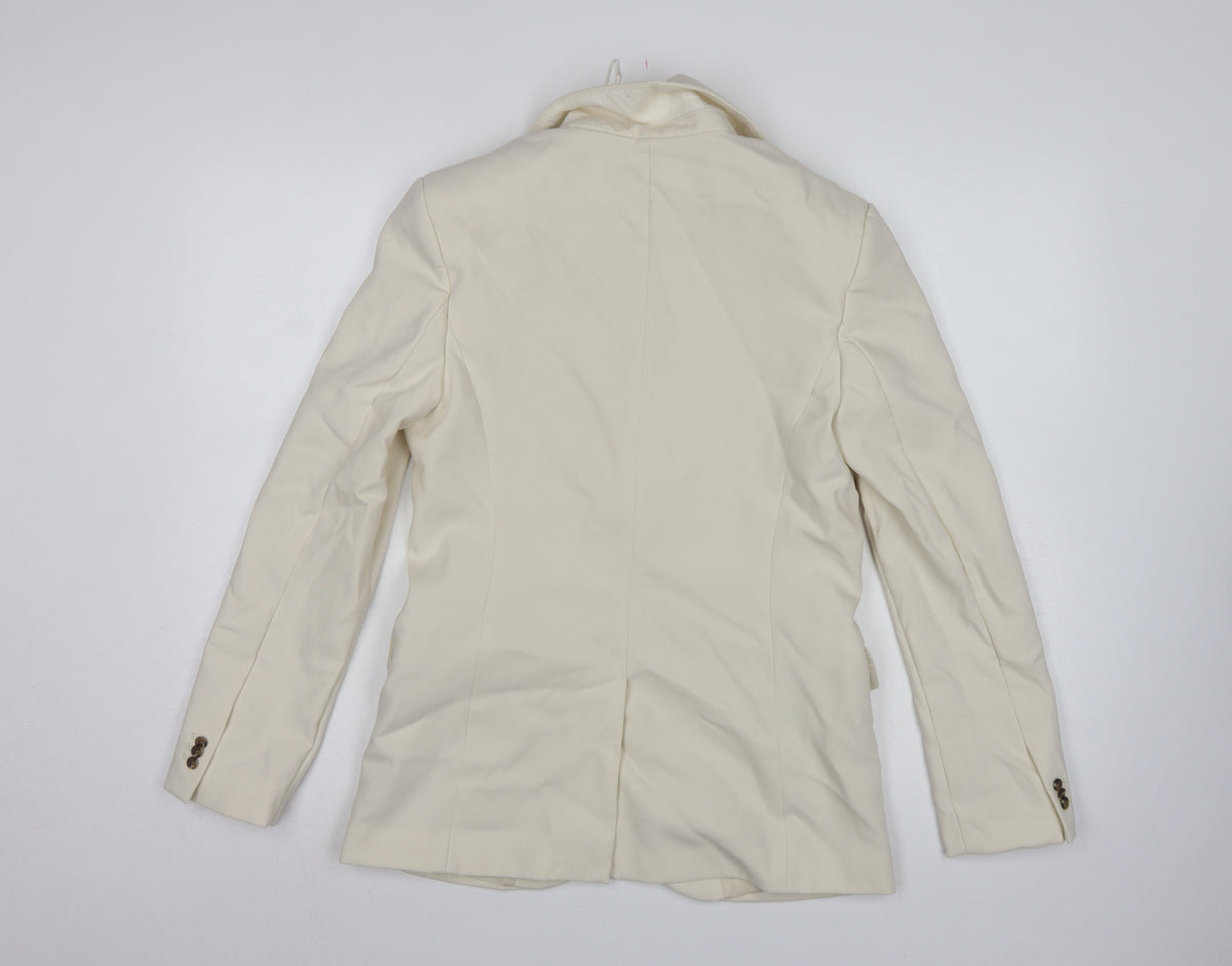 Marks and Spencer Women Ivory UK 6 Tailored 2 Button Blazer Jacket