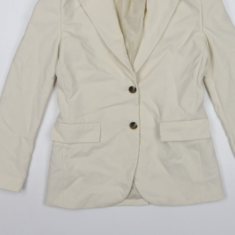 Marks and Spencer Women Ivory UK 6 Tailored 2 Button Blazer Jacket
