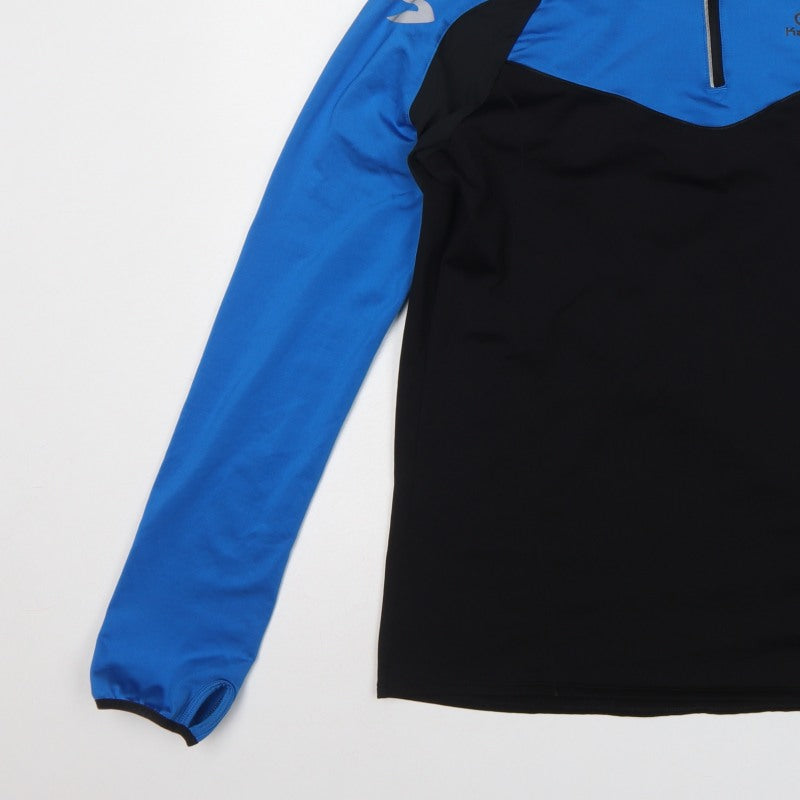 Kalenji Men’s Blue Black M 1/4 Zip Running Sweatshirt Reflective