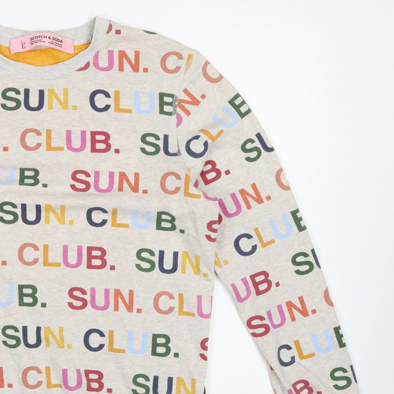Scotch & Soda Teens Grey Multicoloured Sun Club Print Sweatshirt M