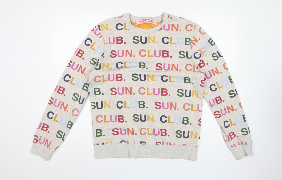 Scotch & Soda Teens Grey Multicoloured Sun Club Print Sweatshirt M