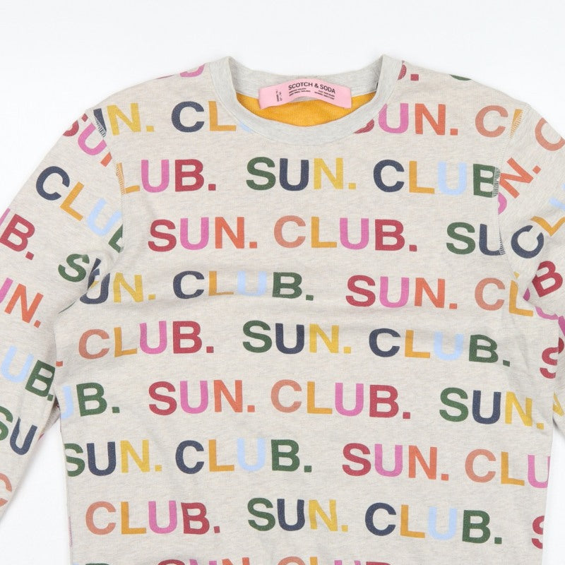 Scotch & Soda Teens Grey Multicoloured Sun Club Print Sweatshirt M