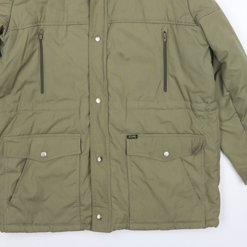 Aquatic Men’s Green L Padded Parka Jacket Full Zip