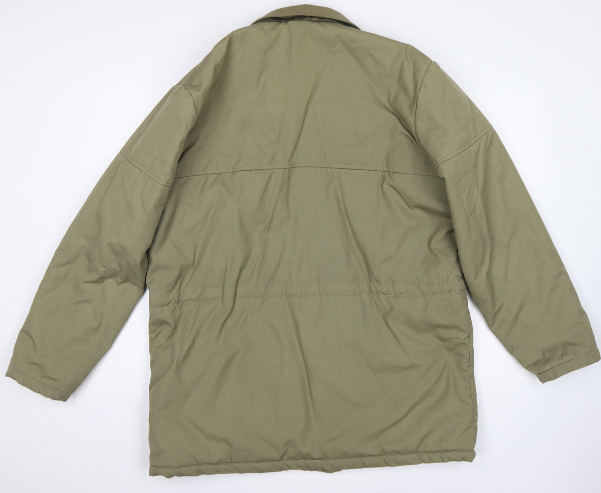 Aquatic Men’s Green L Padded Parka Jacket Full Zip
