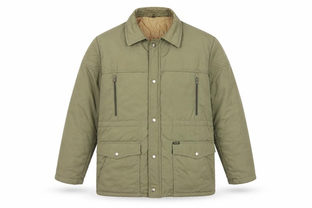 Aquatic Men’s Green L Padded Parka Jacket Full Zip