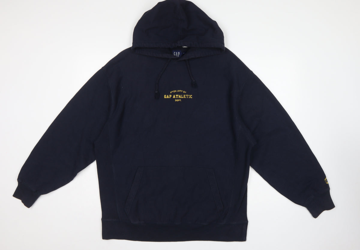 GAP Men’s Blue S Pullover Hoodie Gap Athletic Logo Fleece