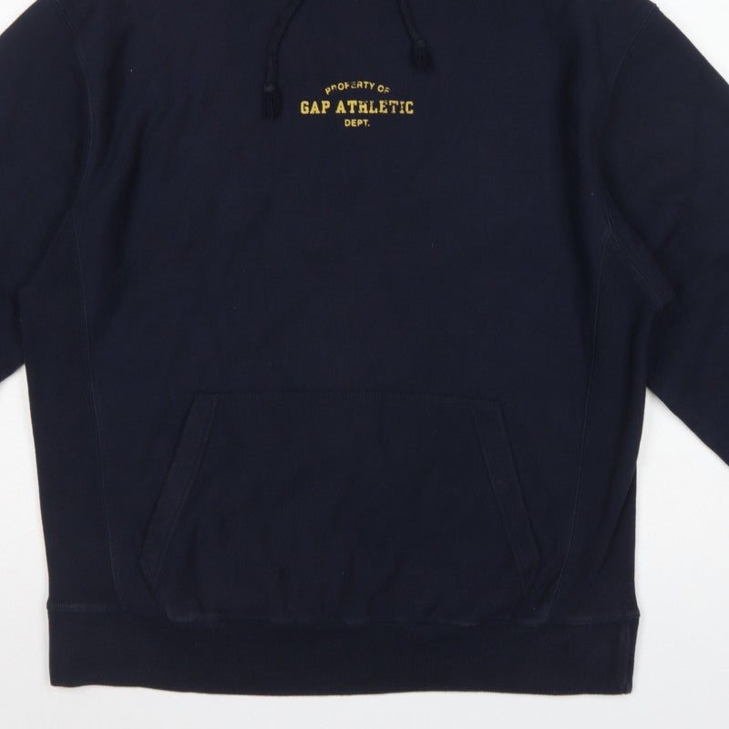GAP Men’s Blue S Pullover Hoodie Gap Athletic Logo Fleece