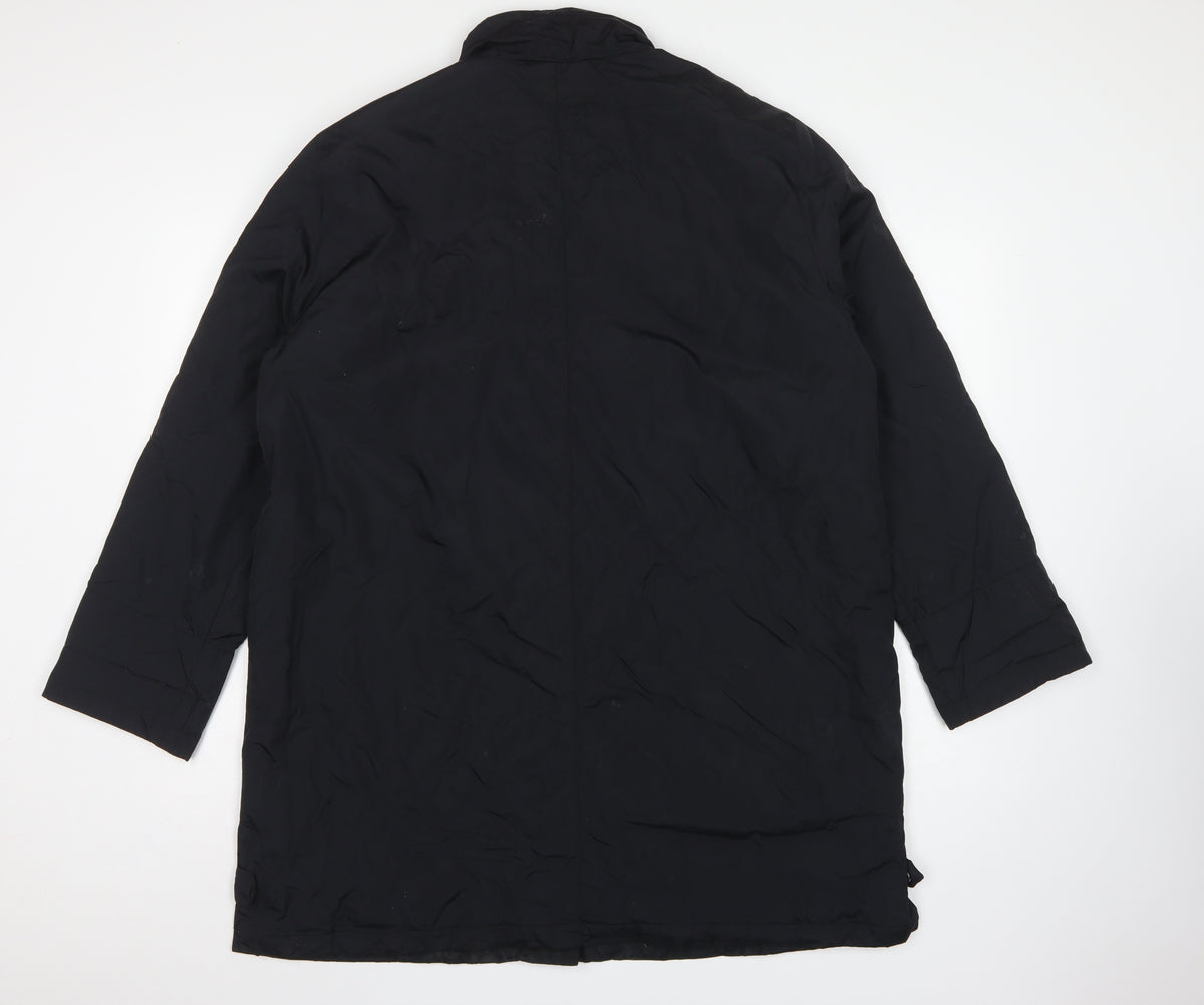 Dannimac Women Black L Long Padded Basic Jacket Coat Pockets