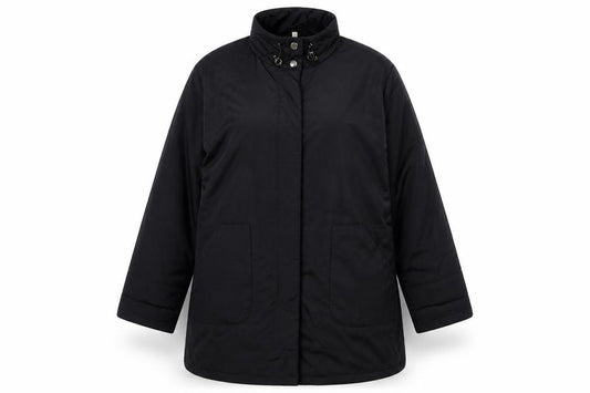 Dannimac Women Black L Long Padded Basic Jacket Coat Pockets