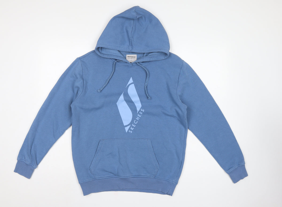 Skechers Men’s Blue M Pullover Hoodie Logo Graphic Pocket