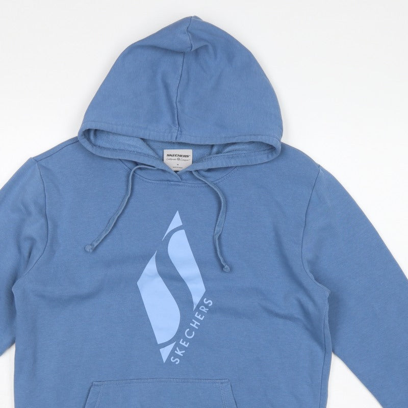 Skechers Men’s Blue M Pullover Hoodie Logo Graphic Pocket