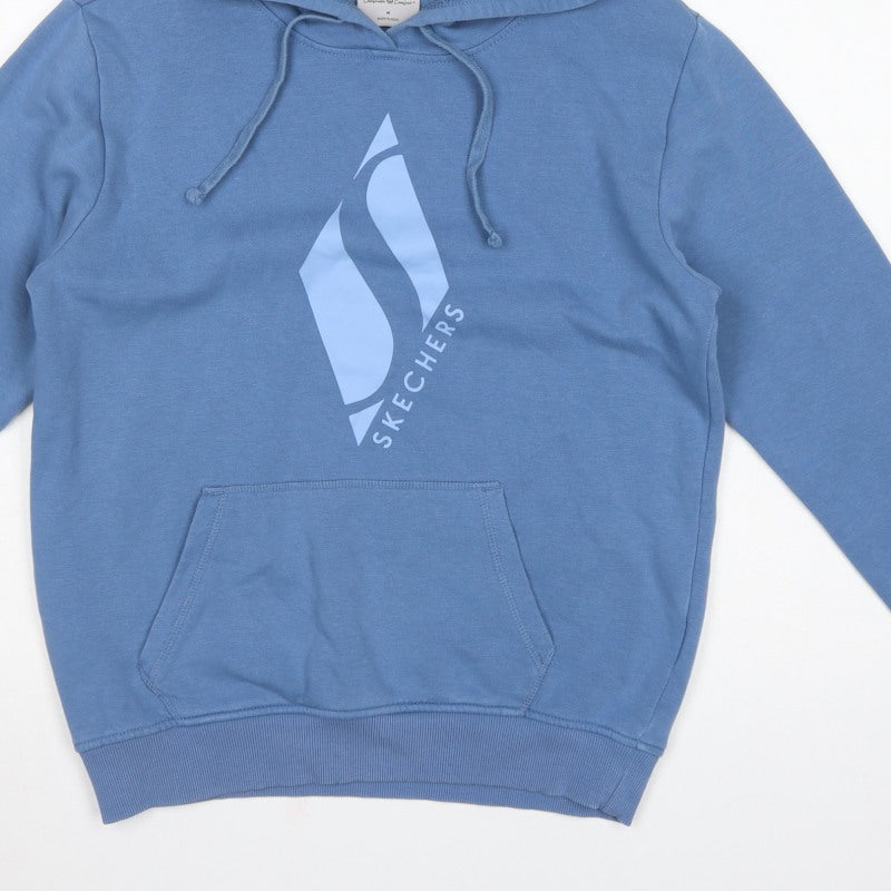 Skechers Men’s Blue M Pullover Hoodie Logo Graphic Pocket