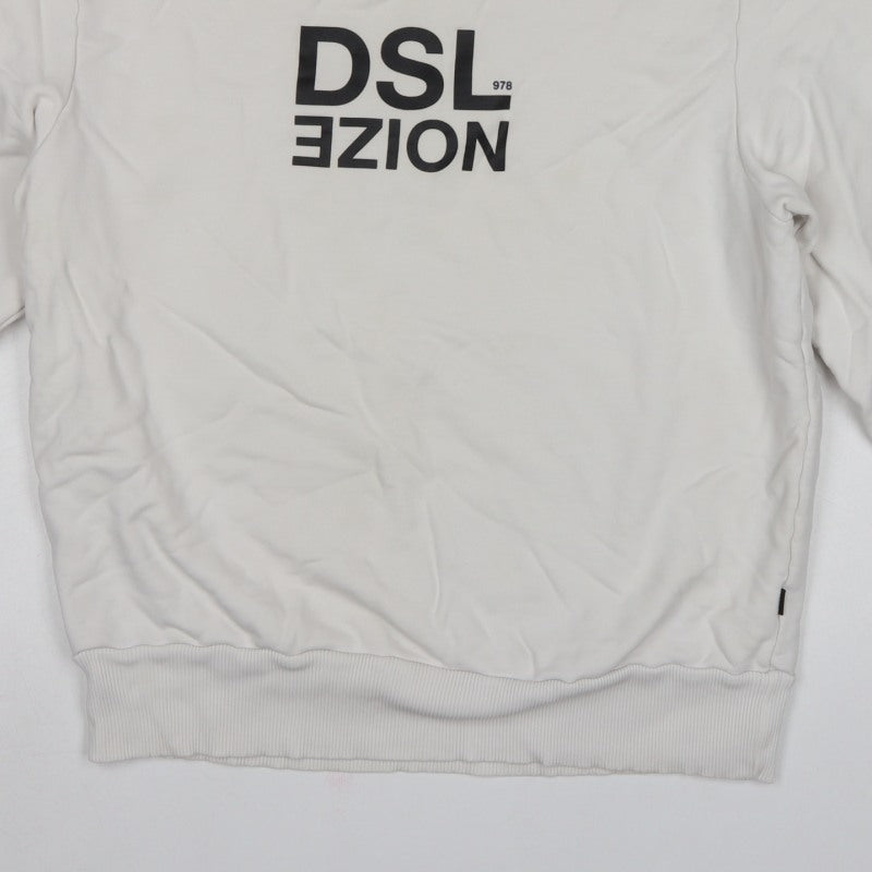 Diesel Men’s Ivory S Pullover Crew Neck Graphic Sweatshirt