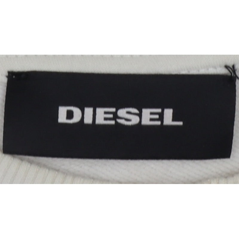 Diesel Men’s Ivory S Pullover Crew Neck Graphic Sweatshirt