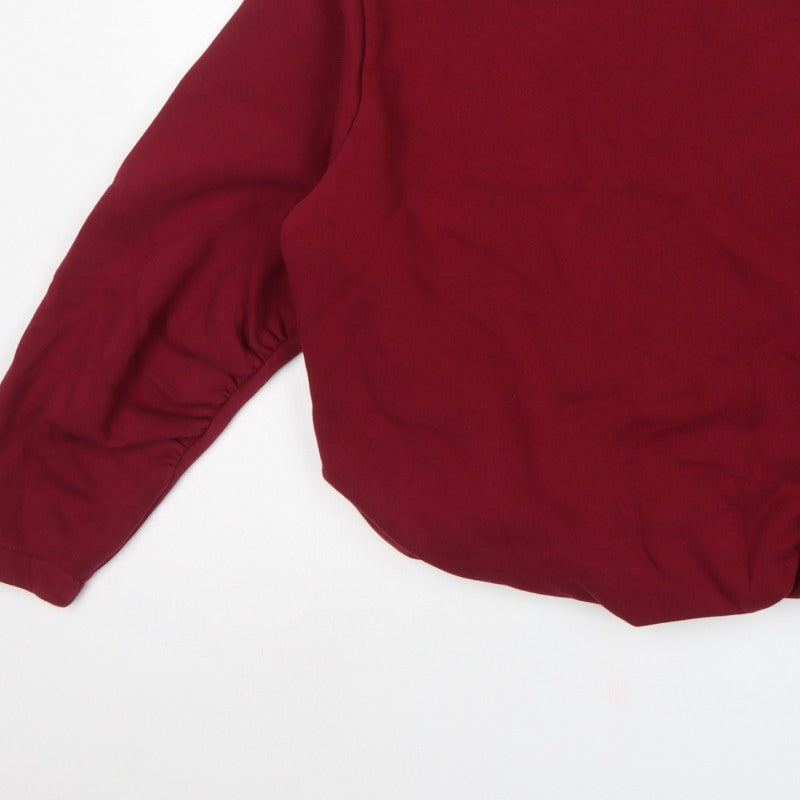 ASOS DESIGN Women Red M UK 12-14 Balloon Sleeve Pullover Sweatshirt