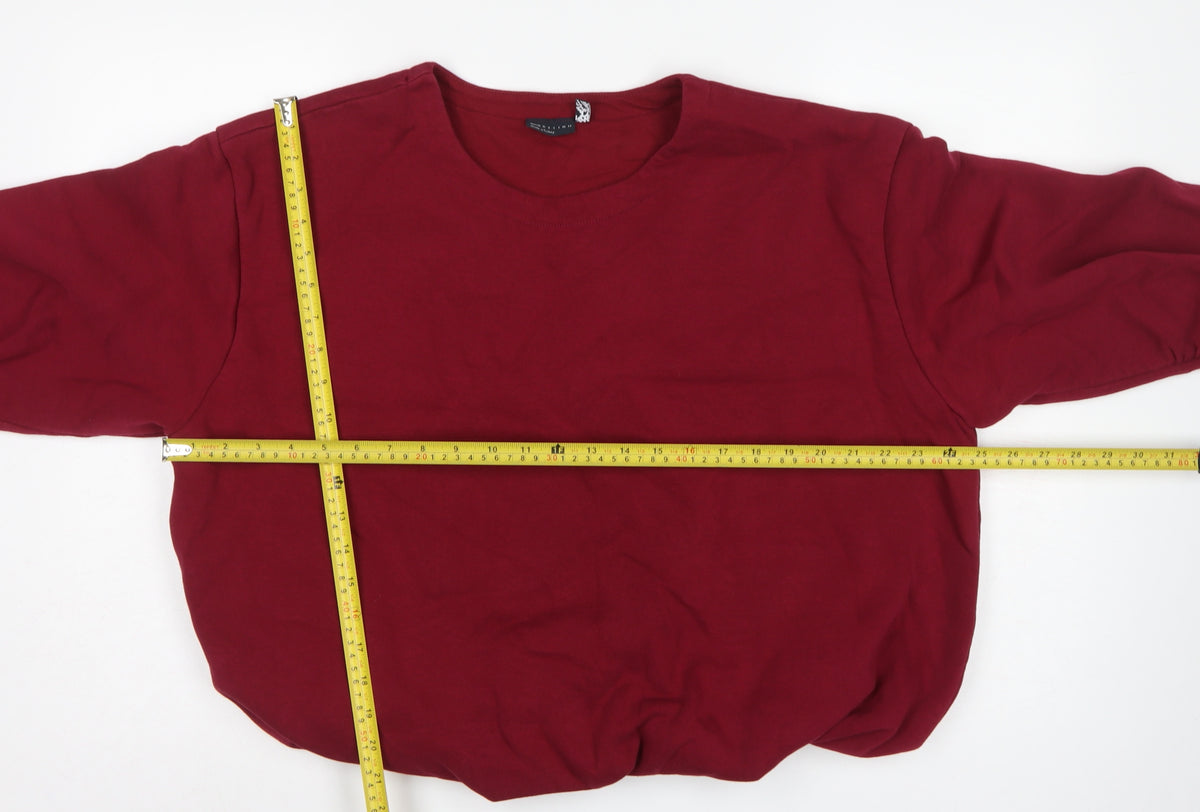 ASOS DESIGN Women Red M UK 12-14 Balloon Sleeve Pullover Sweatshirt