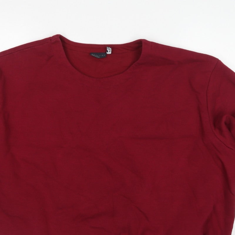 ASOS DESIGN Women Red M UK 12-14 Balloon Sleeve Pullover Sweatshirt