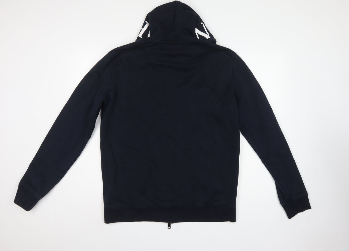 Armani Jeans Men’s Blue 2XL Full Zip Logo Hoodie