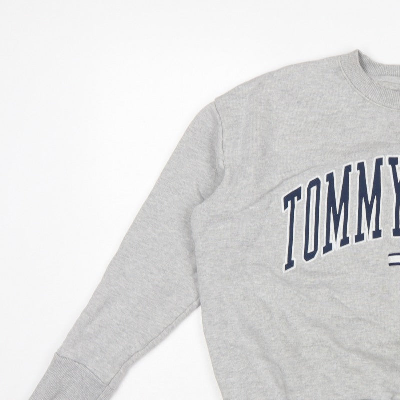Tommy Jeans Women’s Grey M Pullover Sweatshirt Logo Crew Neck