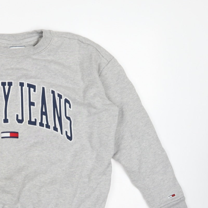 Tommy Jeans Women’s Grey M Pullover Sweatshirt Logo Crew Neck