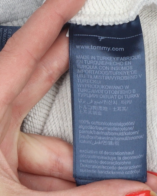 Tommy Jeans Women’s Grey M Pullover Sweatshirt Logo Crew Neck