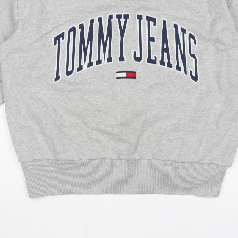 Tommy Jeans Women’s Grey M Pullover Sweatshirt Logo Crew Neck