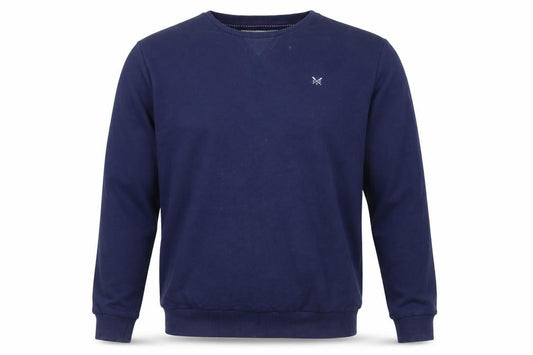 Crew Clothing Company Men’s Blue XL Crew Neck Logo Pullover Sweatshirt
