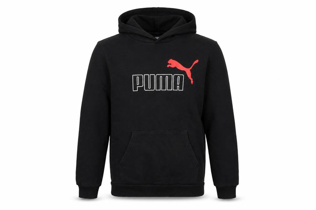 Puma Boys Black 15-16 Years Pullover Hoodie Logo Pocket
