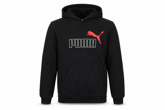 Puma Boys Black 15-16 Years Pullover Hoodie Logo Pocket