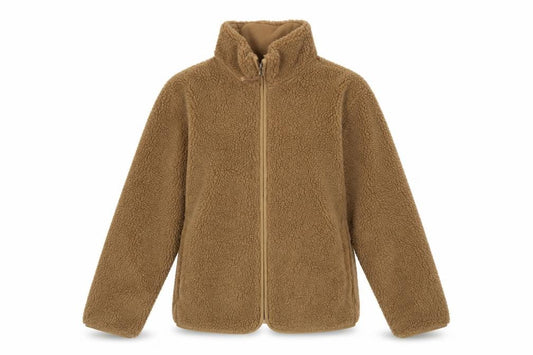 M&S Womens Brown Teddy Fleece Zip Jacket Size 8 Collared