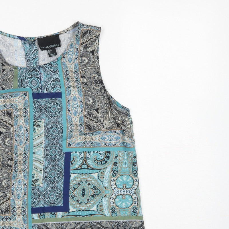 Cynthia Rowley Women Multicoloured UK 6 Paisley Sleeveless Basic Blouse