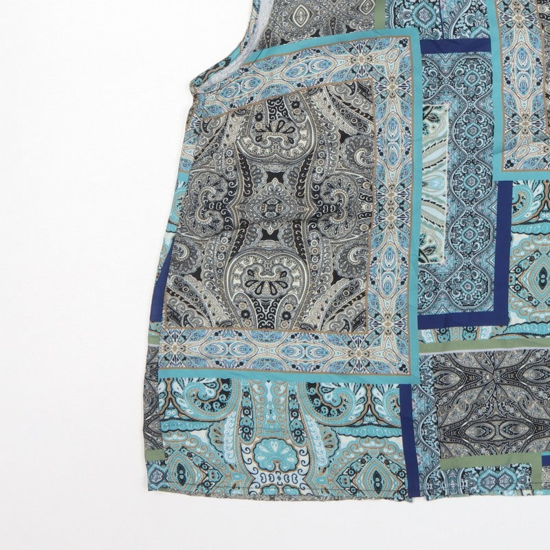 Cynthia Rowley Women Multicoloured UK 6 Paisley Sleeveless Basic Blouse